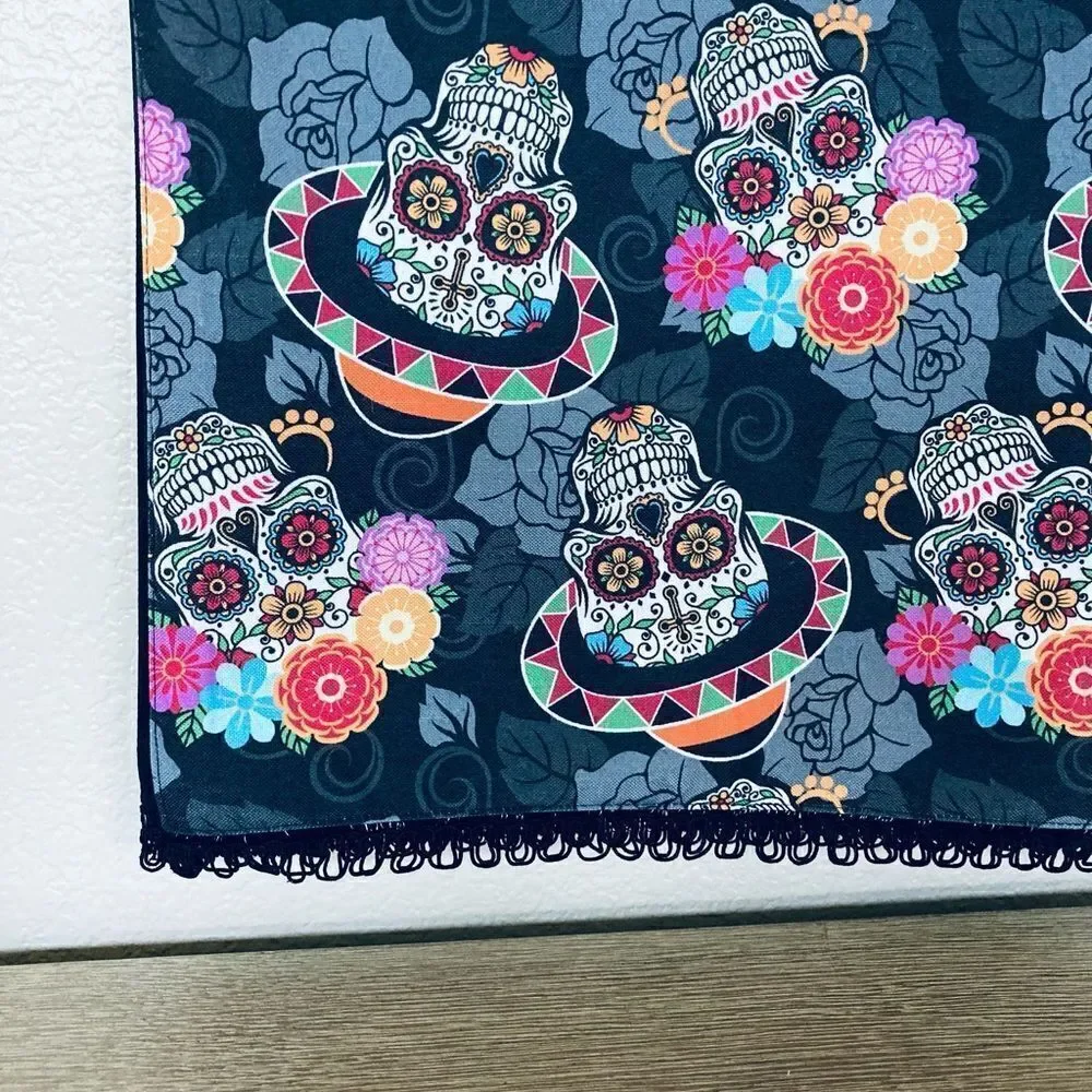 NWT Day of the Dead Sugar Skull Floral Table Runner